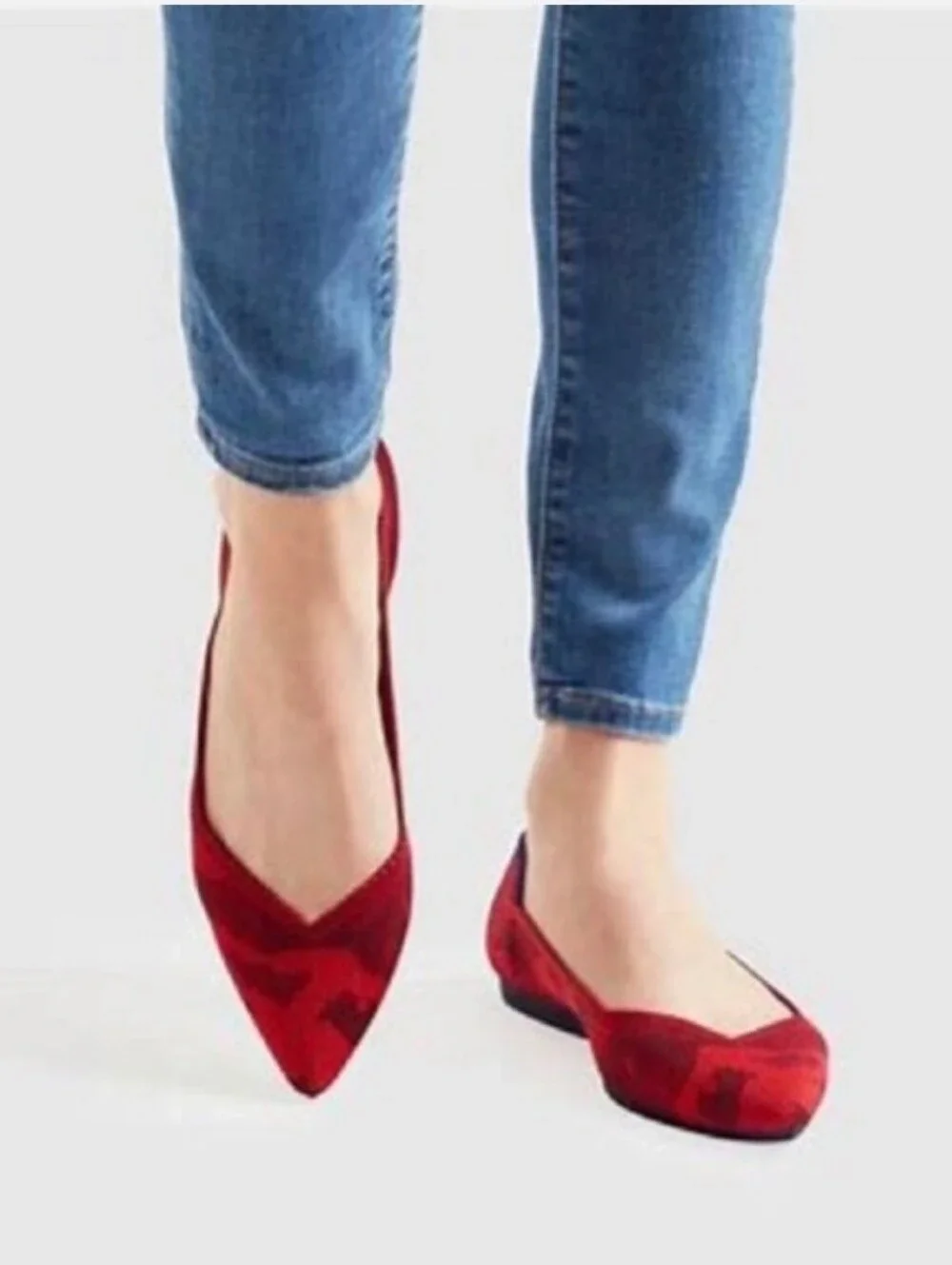 Rothy's The Point Red Camo Flats Size 10